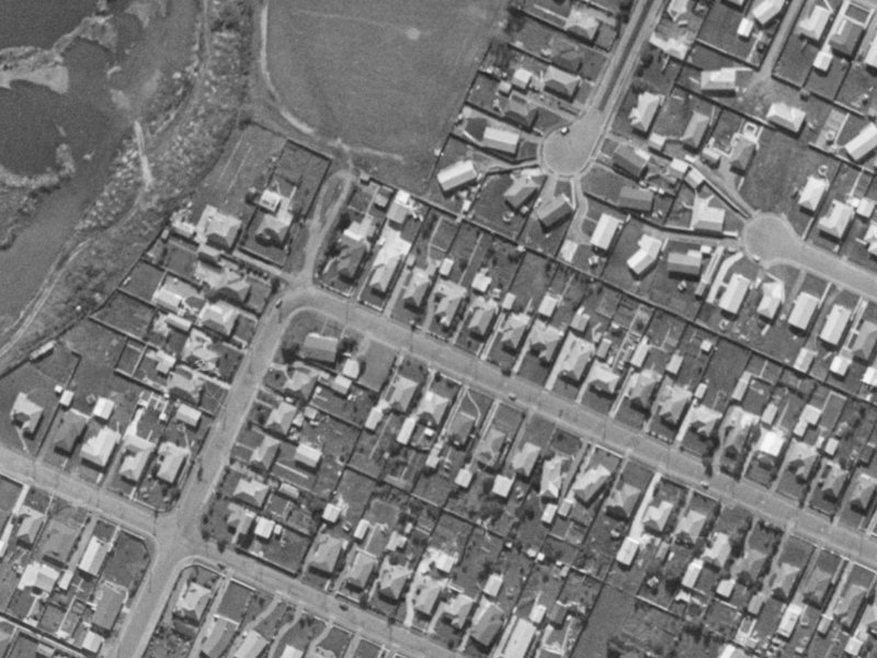 82 Checketts Avenue from the air, 1970-1974