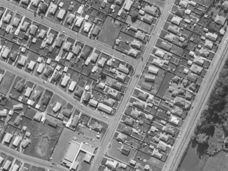 47 Ensign Street from the air, 1970-1974