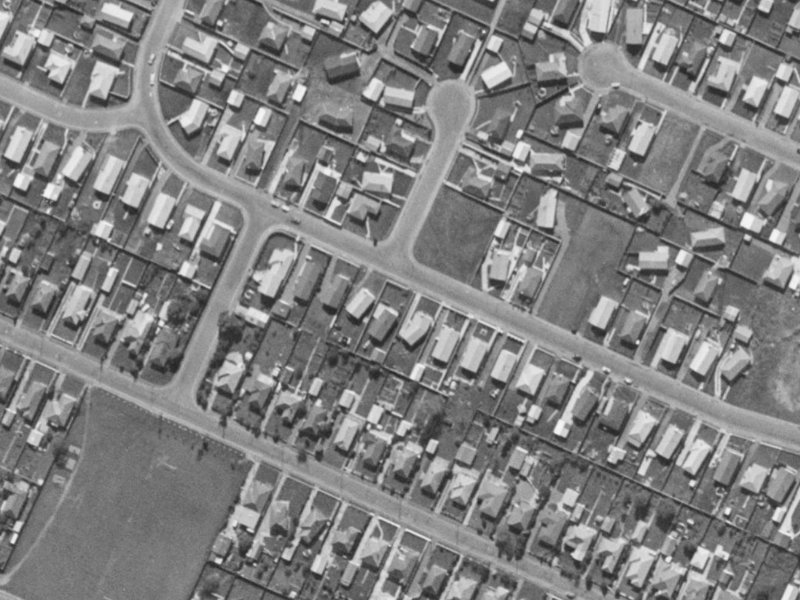 33 Balcairn Street from the air, 1970-1974