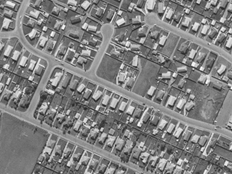 34 Balcairn Street from the air, 1970-1974