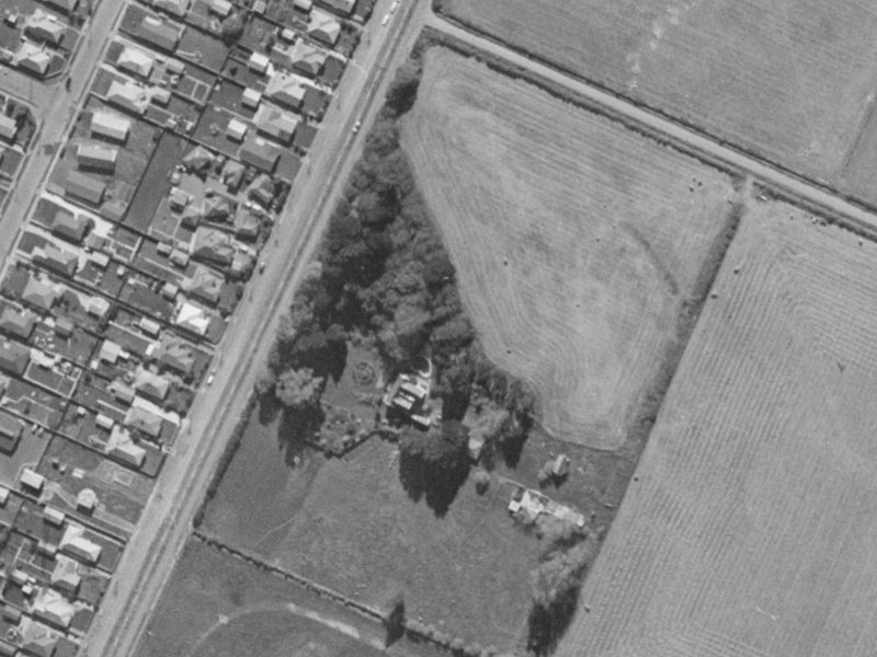 28C Old Red Barn Road from the air, 1970-1974