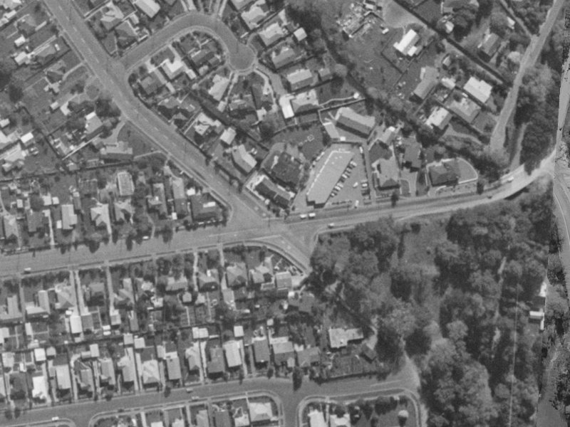 154E Cashmere Road from the air, 1970-1974