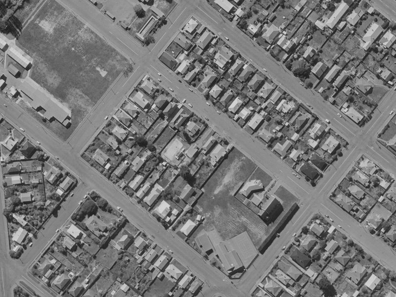 36 Dryden Street from the air, 1970-1974