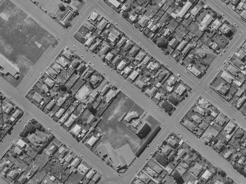 Dryden Street from the air, 1970-1974