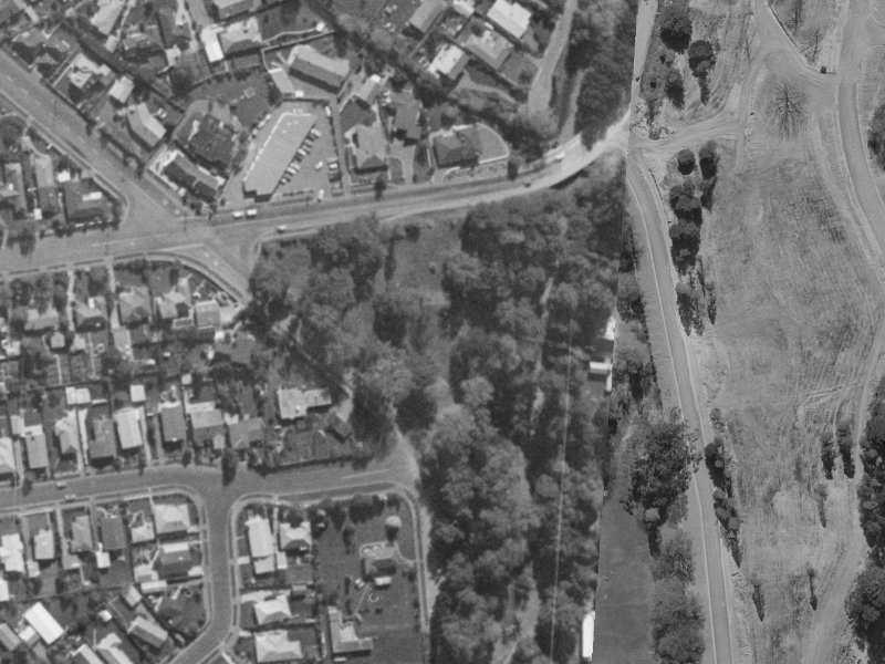 Cashmere Road from the air, 1970-1974