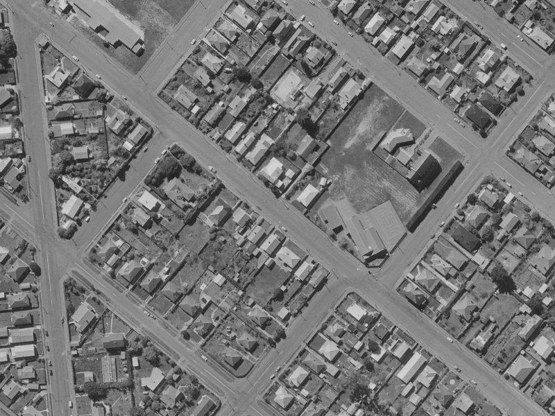 43 Colenso Street from the air, 1970-1974