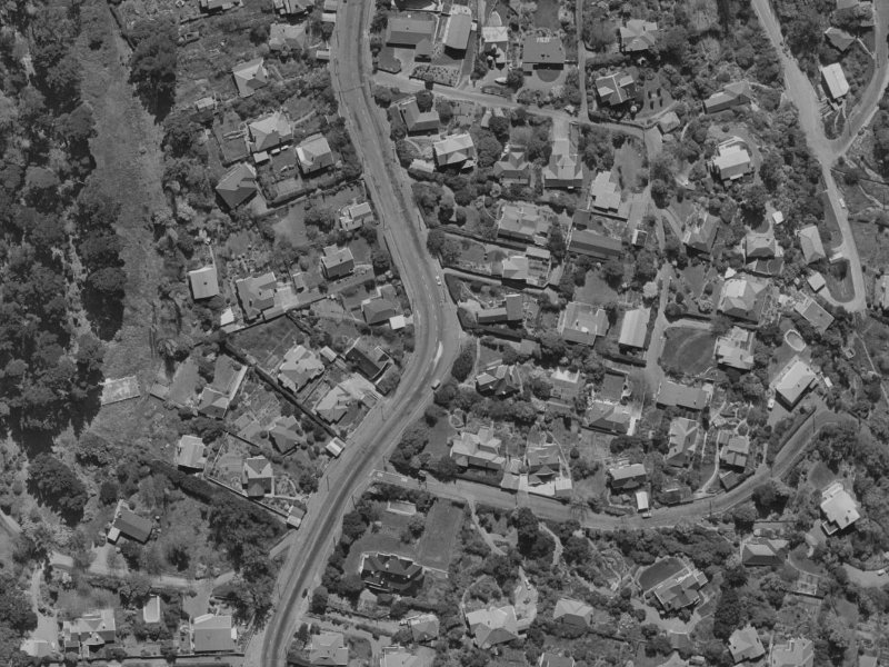 51-53 Hackthorne Road from the air, 1970-1974