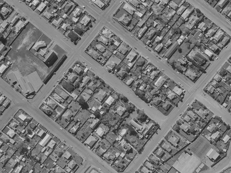 56A Dryden Street from the air, 1970-1974