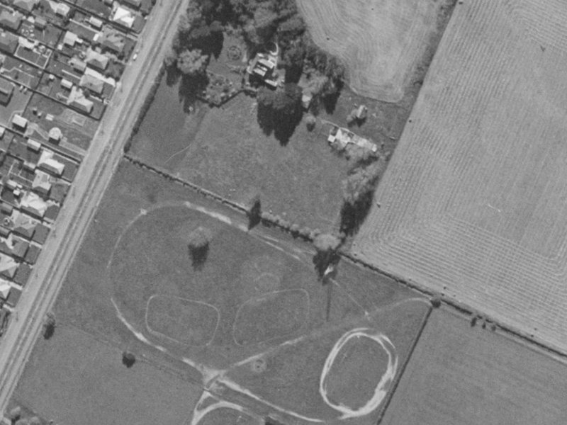 25R Old Red Barn Road from the air, 1970-1974