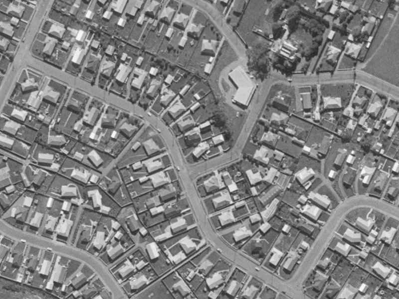 54 Santa Rosa Avenue from the air, 1970-1974