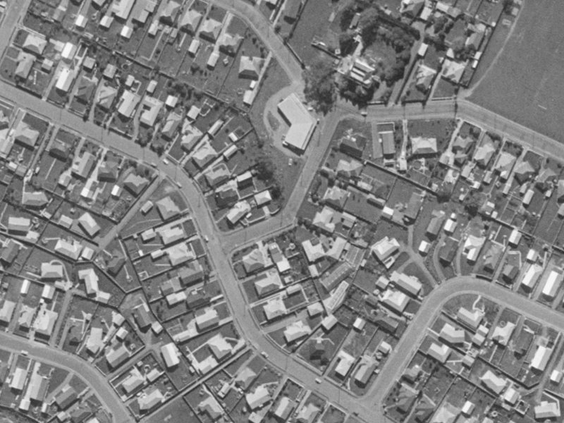 16A Gore Street from the air, 1970-1974