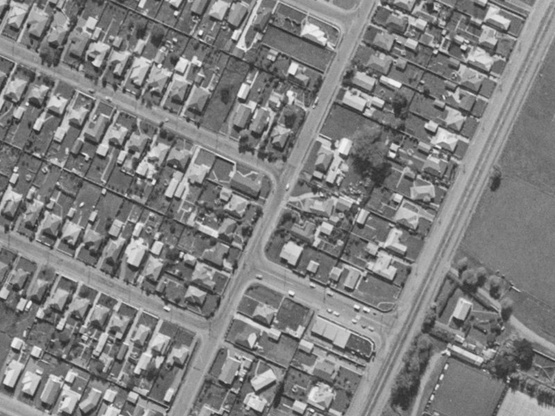 12 Ensign Street from the air, 1970-1974