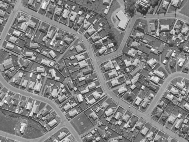53 Santa Rosa Avenue from the air, 1970-1974