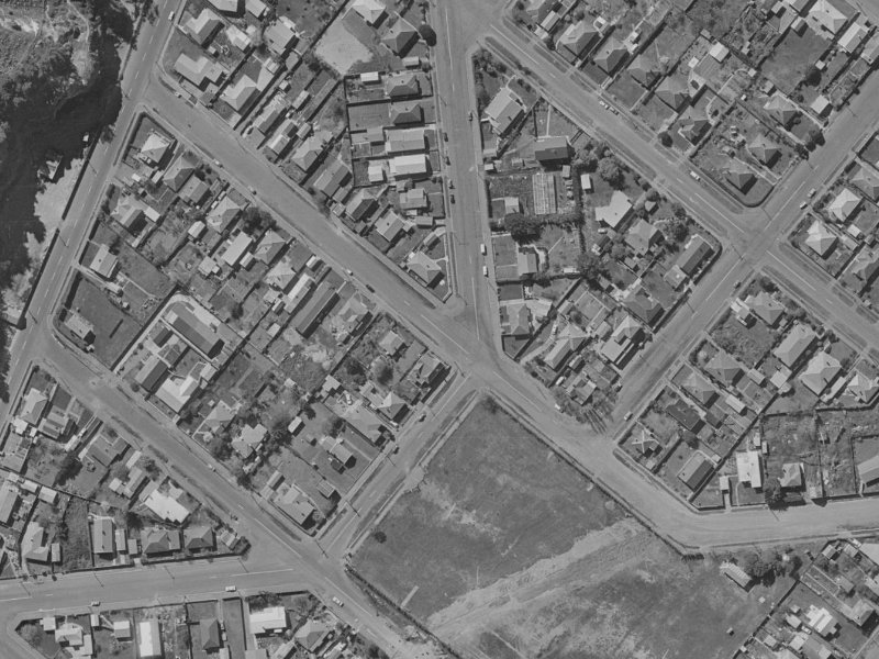Denman Street from the air, 1970-1974