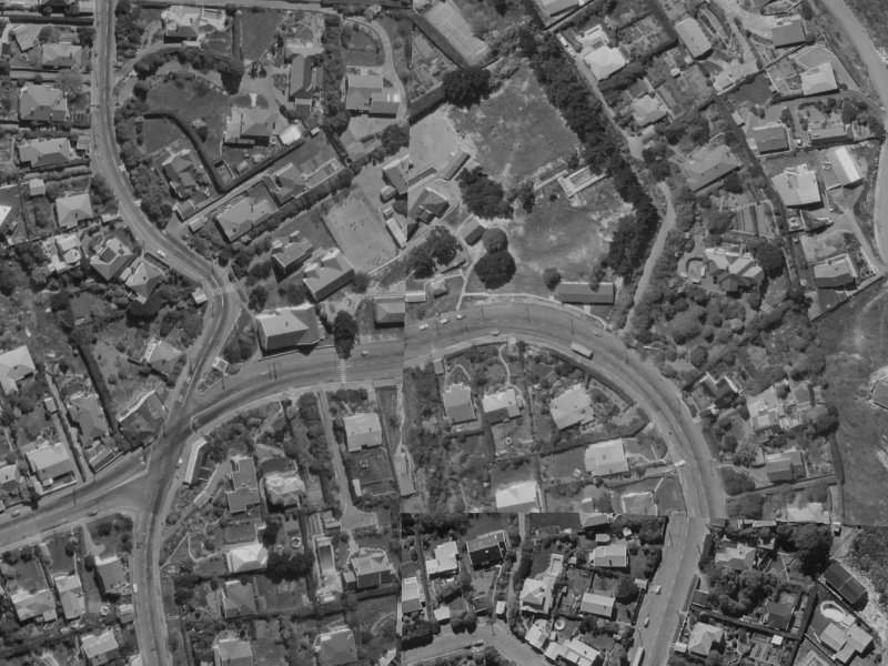 135 Hackthorne Road from the air, 1970-1974