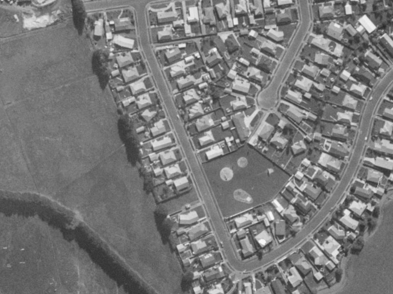 Waipara Street from the air, 1970-1974