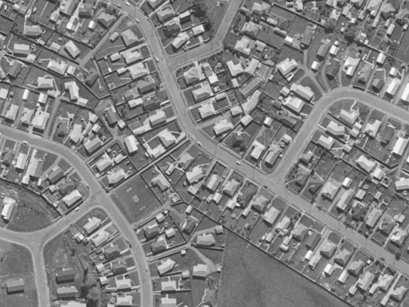 45 Santa Rosa Avenue from the air, 1970-1974