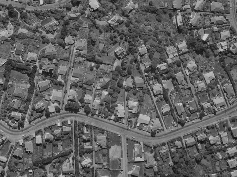 103 Hackthorne Road from the air, 1970-1974