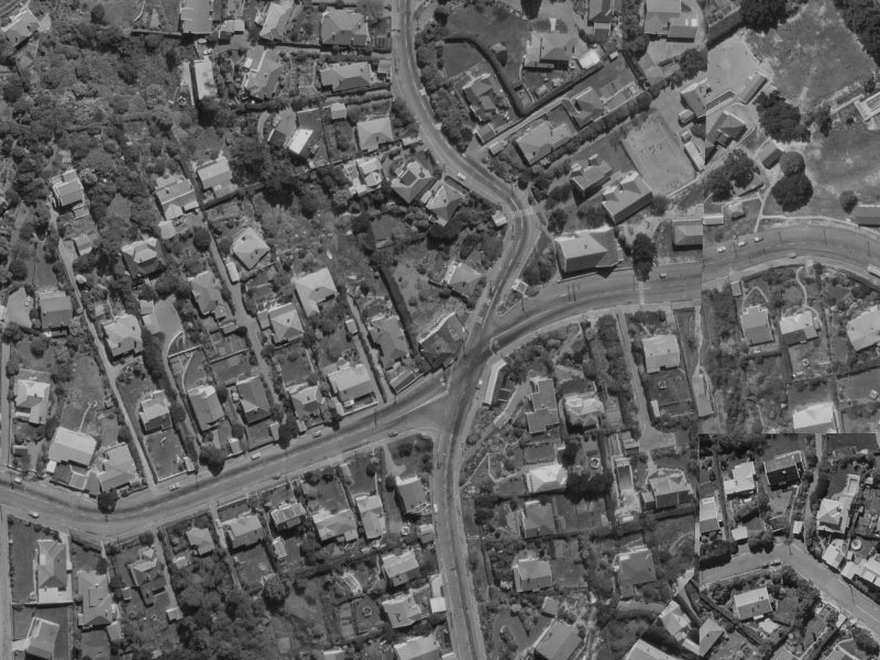 97C Dyers Pass Road from the air, 1970-1974