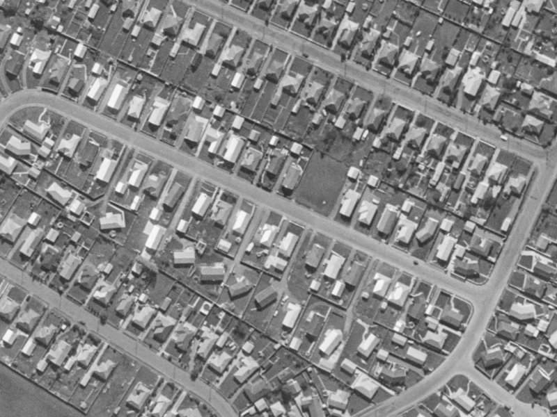 27 Fern Drive from the air, 1970-1974