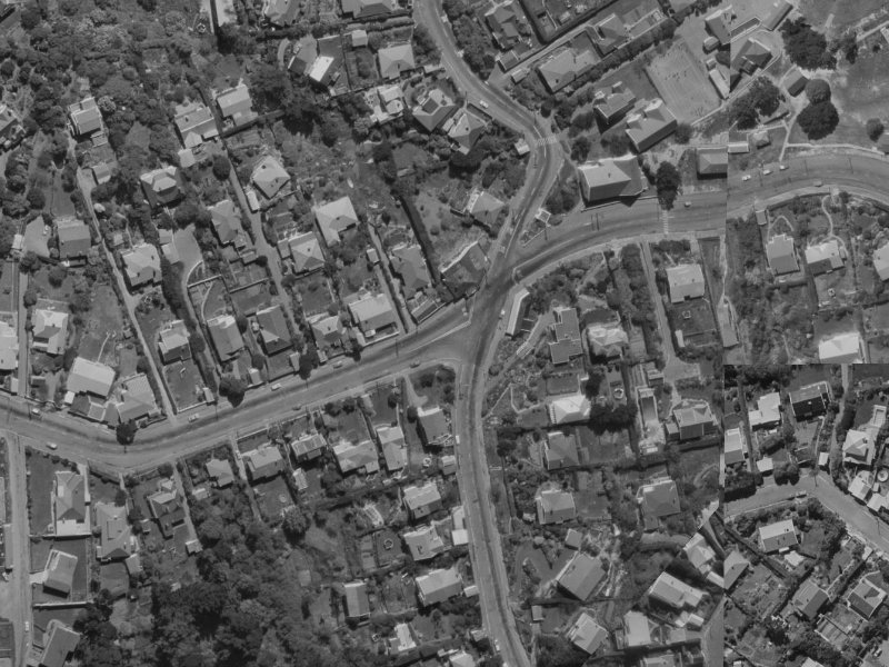 125 Hackthorne Road from the air, 1970-1974