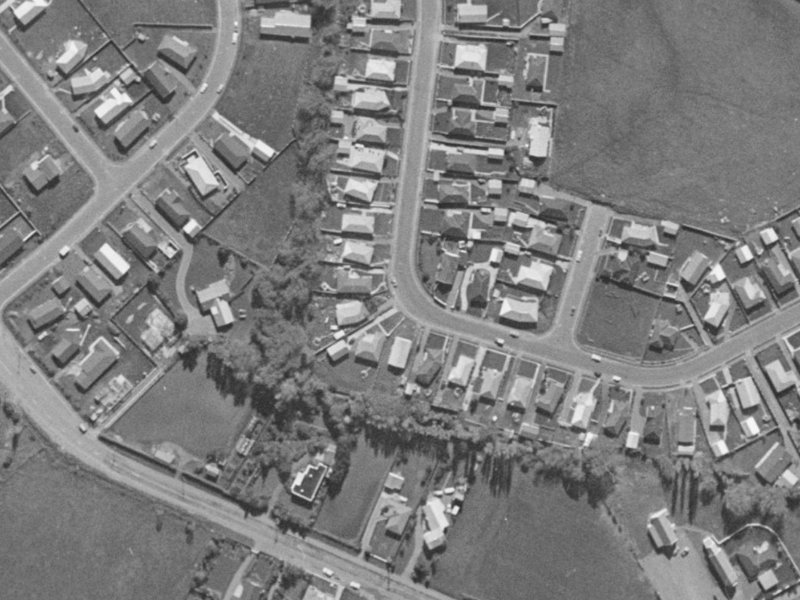 91 Wales Street from the air, 1970-1974