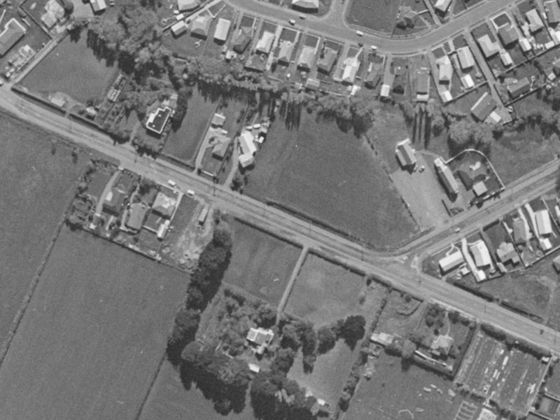 102 Halswell Junction Road from the air, 1970-1974
