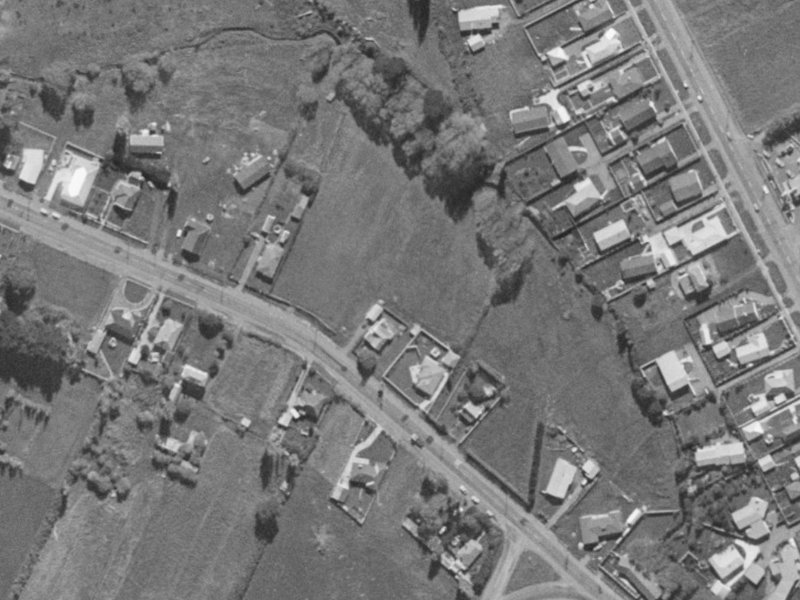 44E Halswell Junction Road from the air, 1970-1974