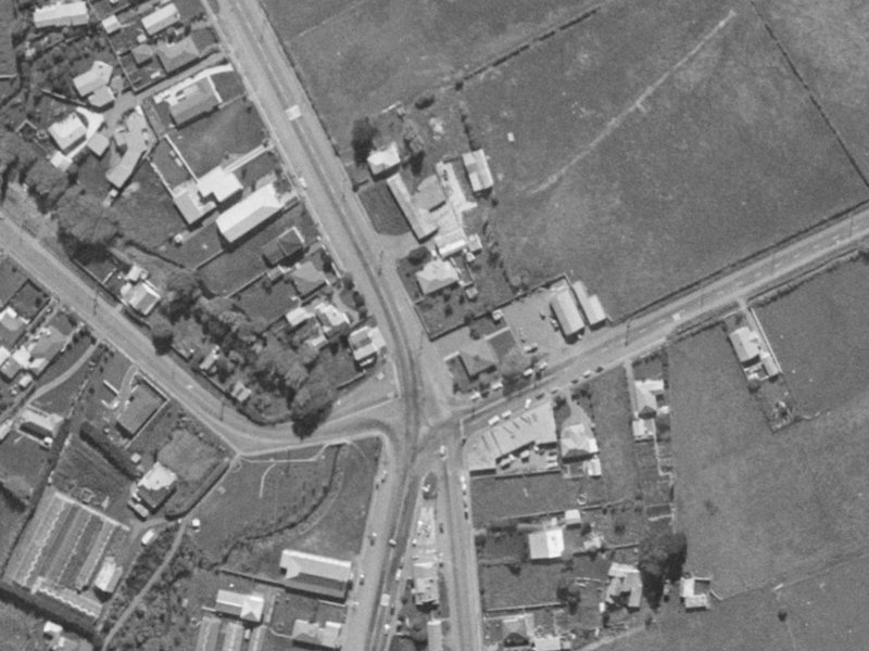 379E Halswell Road from the air, 1970-1974