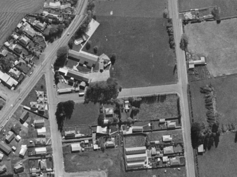 School Road from the air, 1970-1974