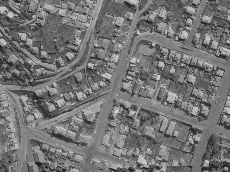 29-33 Dublin Street from the air, 1970-1974