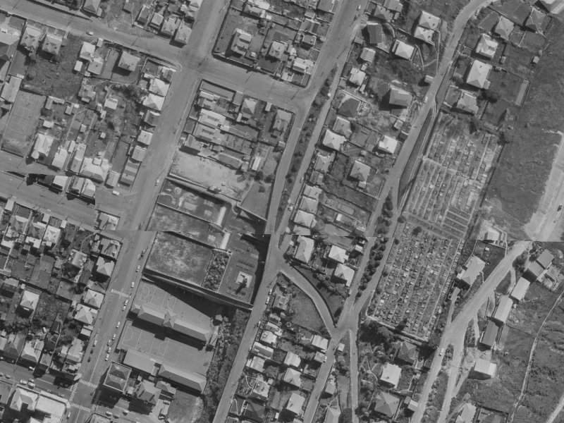 42 St Davids Street from the air, 1970-1974