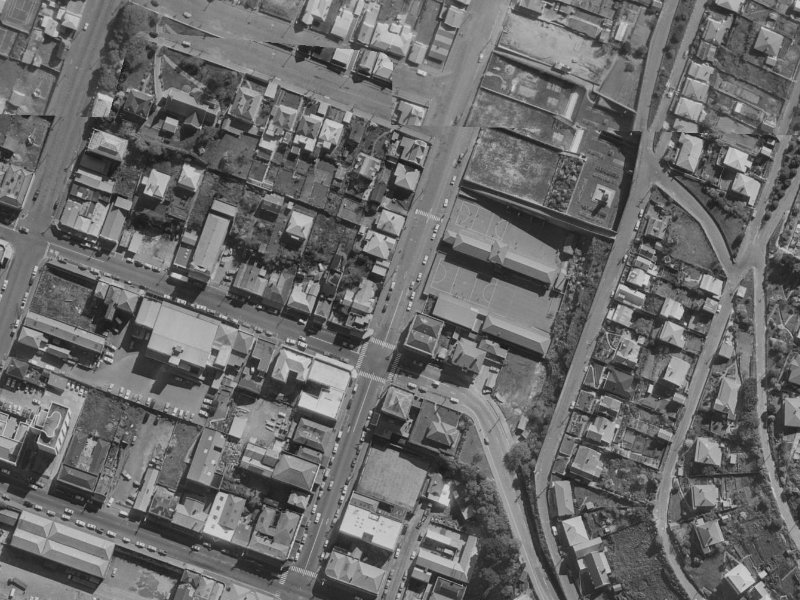 26-22 Oxford Street from the air, 1970-1974