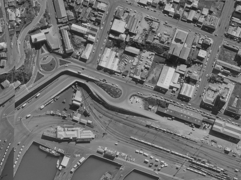 100–104 Norwich Quay from the air, 1970-1974