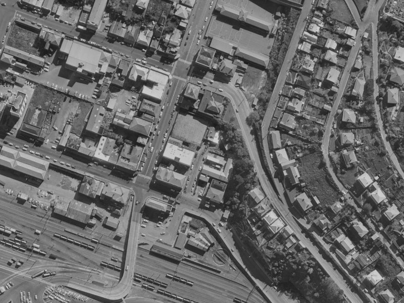 2–4 Donald Street from the air, 1970-1974