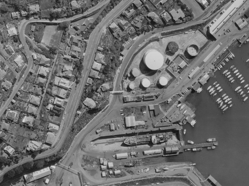 32 Godley Quay from the air, 1970-1974