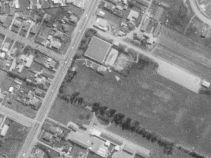 710 Main N Road from the air, 1975-1979