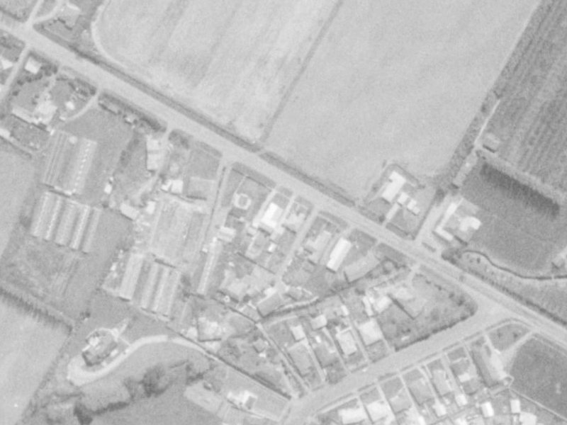 397 Sawyers Arms Road from the air, 1975-1979