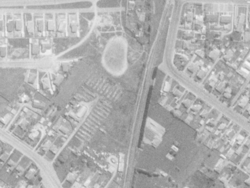 1-2 Phoenix Lane from the air, 1975-1979