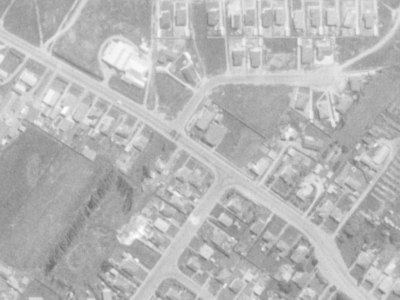 129-133 Sawyers Arms Road from the air, 1975-1979
