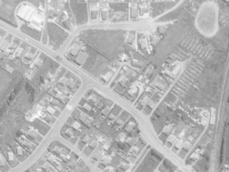 124 Sawyers Arms Road from the air, 1975-1979
