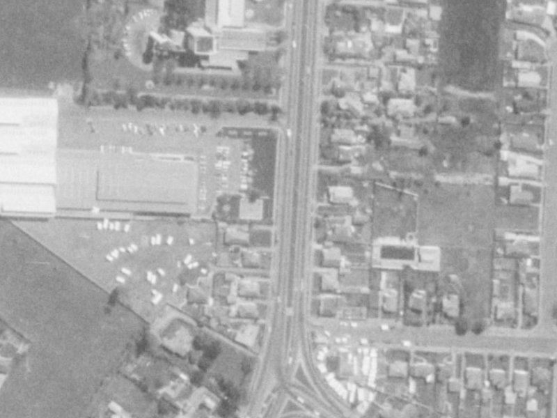 159-169 Main North Road from the air, 1975-1979