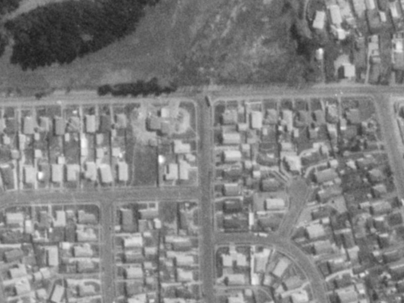 131-133 Effingham Street from the air, 1975-1979