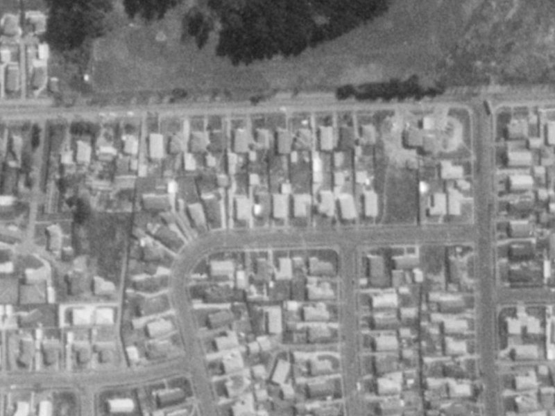 16 Pegasus Avenue from the air, 1975-1979