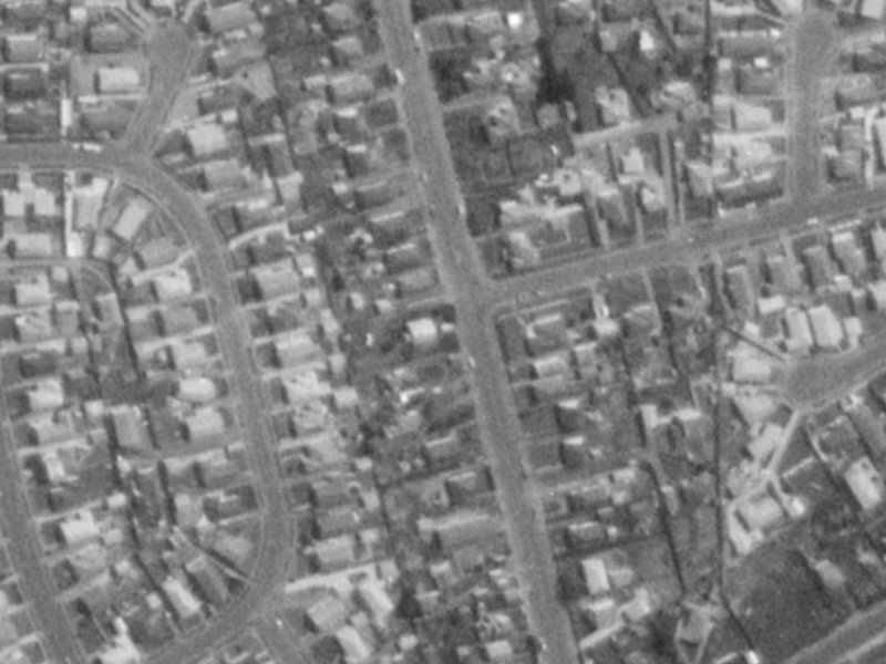 42 Britannia Street from the air, 1975-1979