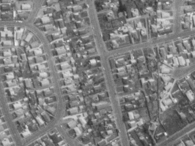 46 Britannia Street from the air, 1975-1979