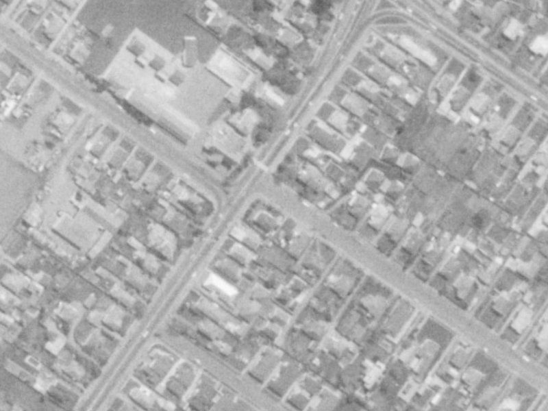 1-5 Meadow Street from the air, 1975-1979