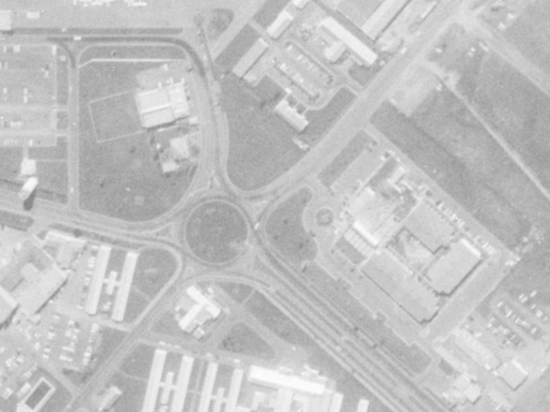 550 Memorial Avenue from the air, 1975-1979