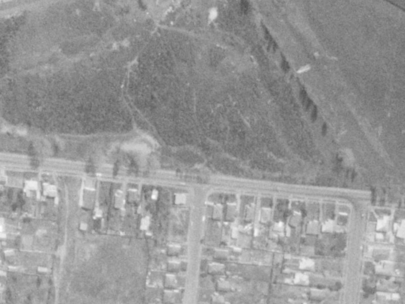 30 Travis Road from the air, 1975-1979