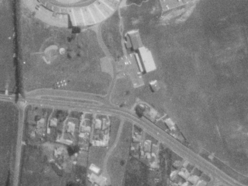 174 Travis Road from the air, 1975-1979